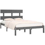  Posteljni okvir siv iz trdnega lesa 200x200 cm, (20643207) | Shoptok.si