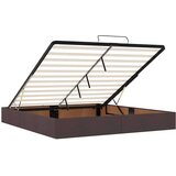 vidaXL Otomanski posteljni okvir z vzmetnico temno rjava 180x200 cm | Shoptok.si