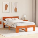  Konstrukcija postelje z vzglavjem Voskast rjav 120 x 200 cm, (5000126435) | Shoptok.si