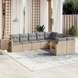 vidaXL 9-dijelni set vrtnih sofa s jastucima bež od poliratana | shoptok.hr