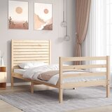 vidaXL Posteljni okvir z vzglavjem 90x200 cm trden les Cene