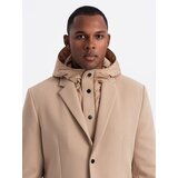 Ombre Men's jacket with high collar and hood - light brown | Eponuda.ba
