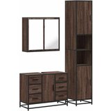 Furnova Kopalniška garnitura 3-delna rjavi hrast inženirski les, (21946193) | Shoptok.si