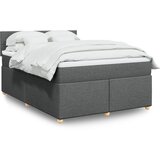 vidaXL Box spring postelja z vzmetnico temno siva 160x200 cm blago Cene