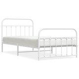  Metalni okvir kreveta uzglavlje i podnožje bijeli 100x200 cm | shoptok.hr