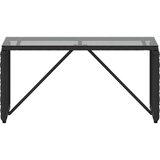 Vanjski stol Crna 80 x 40 x 40 cm PE Rattan i Staklo - Crna | shoptok.hr