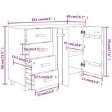  Komoda HAMAR tamnosiva 113 x 40 x 80 cm od masivne borovine | Eponuda.ba