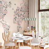  Foto tapeta - Map With Icons - Cartoon Representation of the World in Pastel Colours 450x315 Standard | shoptok.hr