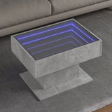  Stolić za kavu LED siva boja betona 70x50x45 cm drveni | shoptok.hr