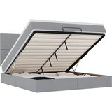 Maison Chic Otomanska Posteljni okvir - Dvoposteljna postelja - Zakonska postelja z vzmetnico&LEDs svetlo siva 180x200cm blago-J422, (21767008) | Shoptok.si