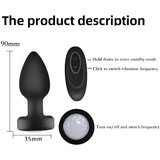 Mrow svetleč, radijsko voden, baterijski analni vibrator (črn) | Shoptok.si