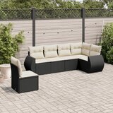  6-dijelni set vrtnih sofa s jastucima crni od poliratana | shoptok.hr