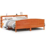 Maison Chic Posteljni okvir - Dvoposteljna postelja - Zakonska postelja brez vzmetnice vošč. rjav 180x200 cm borovina-J4524, (21773661) | Shoptok.si