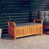 The Living Store Vrtna klop za shranjevanje z blazino 126 cm trden akacijev les - Vrtna Klop Za Shranjevanje, (21465212) Cene