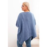 Kesi Włoski Plus Size women's sweater with acrylic in a loose fit and 3/4 sleeves denim | shoptok.hr