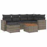 Maison Chic Seti vrtnega pohištva - Vrtna garnitura - Vrtni pohištvo set 7-delna z blazinami siv poli ratan, (21803004) | Shoptok.si