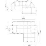 Cosmopolitan Design Krem kutna garnitura od šenila (s desnim kutom/s ležaljkom) Treno – | shoptok.hr