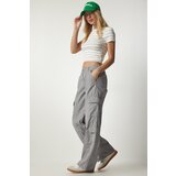  Women's Gray Slim Pocket Cargo Pants with Pocket | shoptok.hr