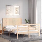 vidaXL Posteljni okvir z vzglavjem 140x190 cm trden les Cene