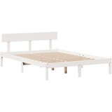 vidaXL okvir kreveta bez madraca bijeli 140 x 190 cm masivna borovina | shoptok.hr