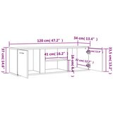 TV ormarić siva boja hrasta 120 x 34 x 37 cm konstruirano drvo | shoptok.hr