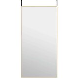  Ogledalo za vrata zlatno 50 x 100 cm od stakla i aluminija | shoptok.hr