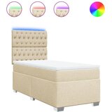  Okvir kreveta s oprugama i madrac krem 80x200 cm od tkanine | shoptok.hr