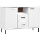 Maison Chic Komoda - Predalnik s kovinskimi nogami bela 113x40x77 cm trden les OSLO, (21718844) | Shoptok.si