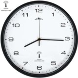 vidaXL Radijski upravljan zidni sat s kvarcnim mehanizmom 31 cm crno bijeli | shoptok.hr