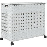  Košara za rublje s kotačima bijela 66x35x60 cm od ratana | shoptok.hr