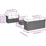  6-dijelni set vrtnih sofa od poliratana s jastucima sivi | shoptok.hr