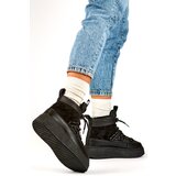 primohurt Black snow boots with a cuff, insulated women's winter boots with a thick sole | shoptok.hr