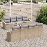  Sjedeća garnitura za vrt 9 kom. Bež i svijetlo siva poliratan 233 x 62 x 69 cm | shoptok.hr