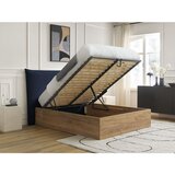 Bobochic Paris Plavi podstavljeni tapecirani/od iverice bračni krevet s prostorom za odlaganje s podnicom 160x200 cm Charlie – | shoptok.hr