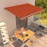 vidaXL Ročno zložljiva tenda 450x300 cm oranžna in rjava Cene