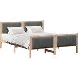  Okvir kreveta smeđe i tamnosivo 160 x 200 cm Masivna borovina | shoptok.hr