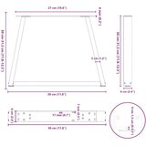  noge jedilne mize v-oblika 2 kosa naravno jeklo 30x(30-31,3) cm | Shoptok.si