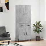 The Living Store Visoka komoda betonsko siva 69,5x34x180 cm inženirski les - Visoka Omara, (21430975) | Shoptok.si
