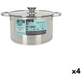Posuda sa staklenim poklopcem Quttin Hermes Čelik 5 5 L (4 kom.) | shoptok.hr