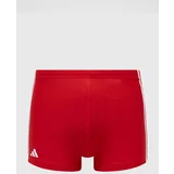 Adidas Kopalne hlače 3 Stripes rdeča barva