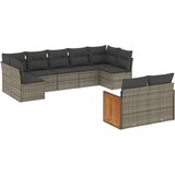 vidaXL 9-dijelni set vrtnih sofa od poliratana s jastucima sivi | shoptok.hr