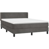  Krevet s oprugama i madracem tamnosivi 140x190 cm baršunasti | shoptok.hr