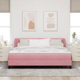 Box Spring Krevet s Madracem Ružičasta 180x200 cm Baršun | shoptok.hr
