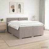  Boxspring krevet s madracem Sivosmeđa 200 x 200 cm Tkanina Smeđesiva 200 x 200 x 88 cm | Shoptok.si