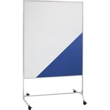 eurokraft basic premična stena za moderiranje, tekstilna prevleka / bela tabla, šxv 1200 x 1500 mm, modre barve | Shoptok.si