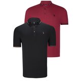 Dewberry DOUBLE SET T8586 MEN'S T-SHIRT-BLACK-BURGUNDY | Shoptok.si