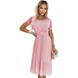 numoco basic Pleated midi dress with wide belt Numoco | Shoptok.si