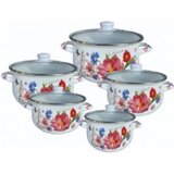 ROSBERG r54518h5g šerpa set 18/20/22/24/26cm bela sa cvećem ( 006888 ) Cene