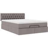  Otomanska postelja z vzmetnico & LEDs taupe 140x190 cm blago, (22053712) | Shoptok.si