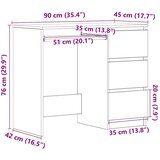 vidaXL Pisalna miza Old Wood 90x45x76 cm Inženirski les | Shoptok.si